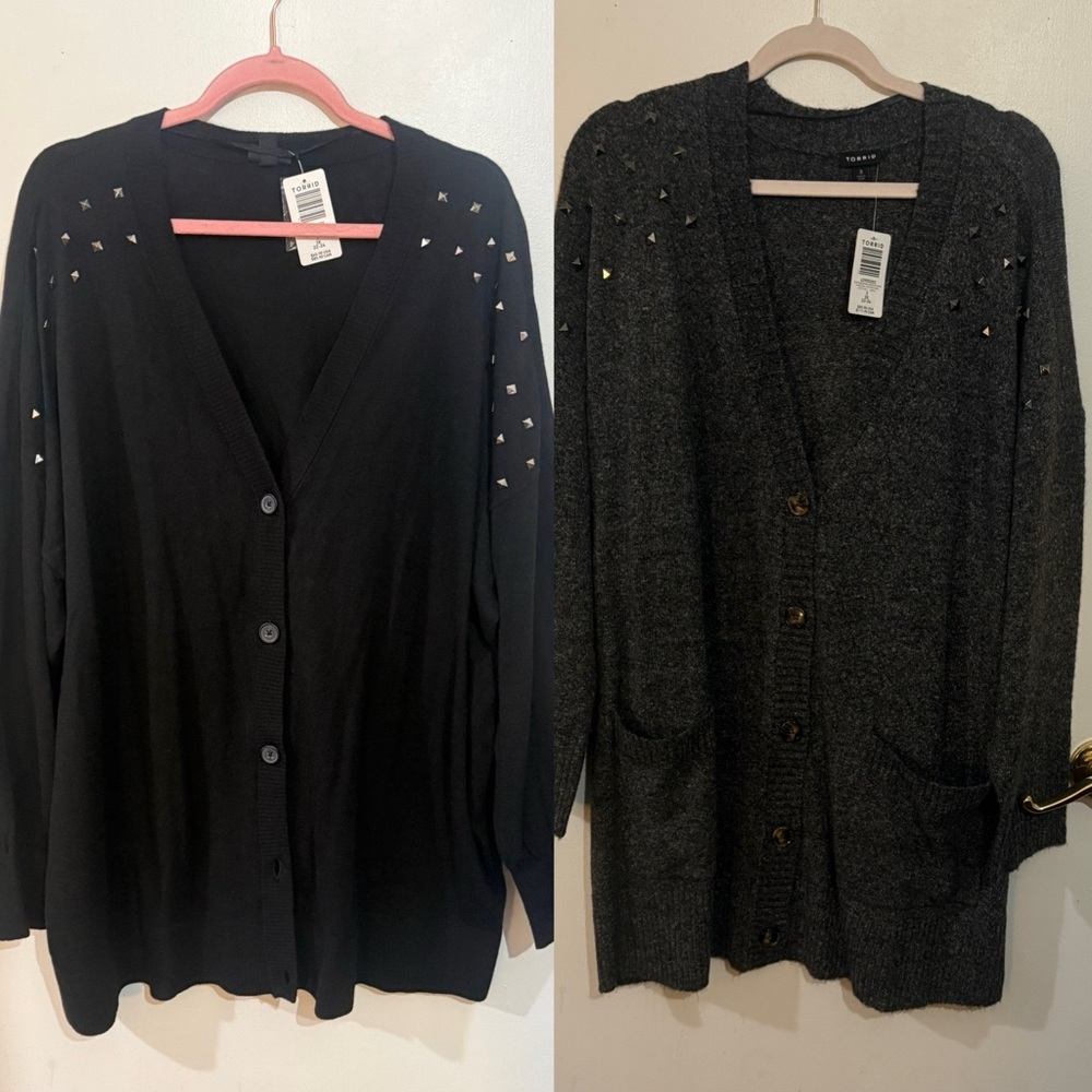Torrid Black and Gray Studded Women's cardigan